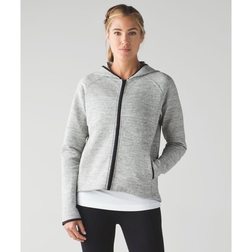 Lululemon City Bound hoodie gray black full zip